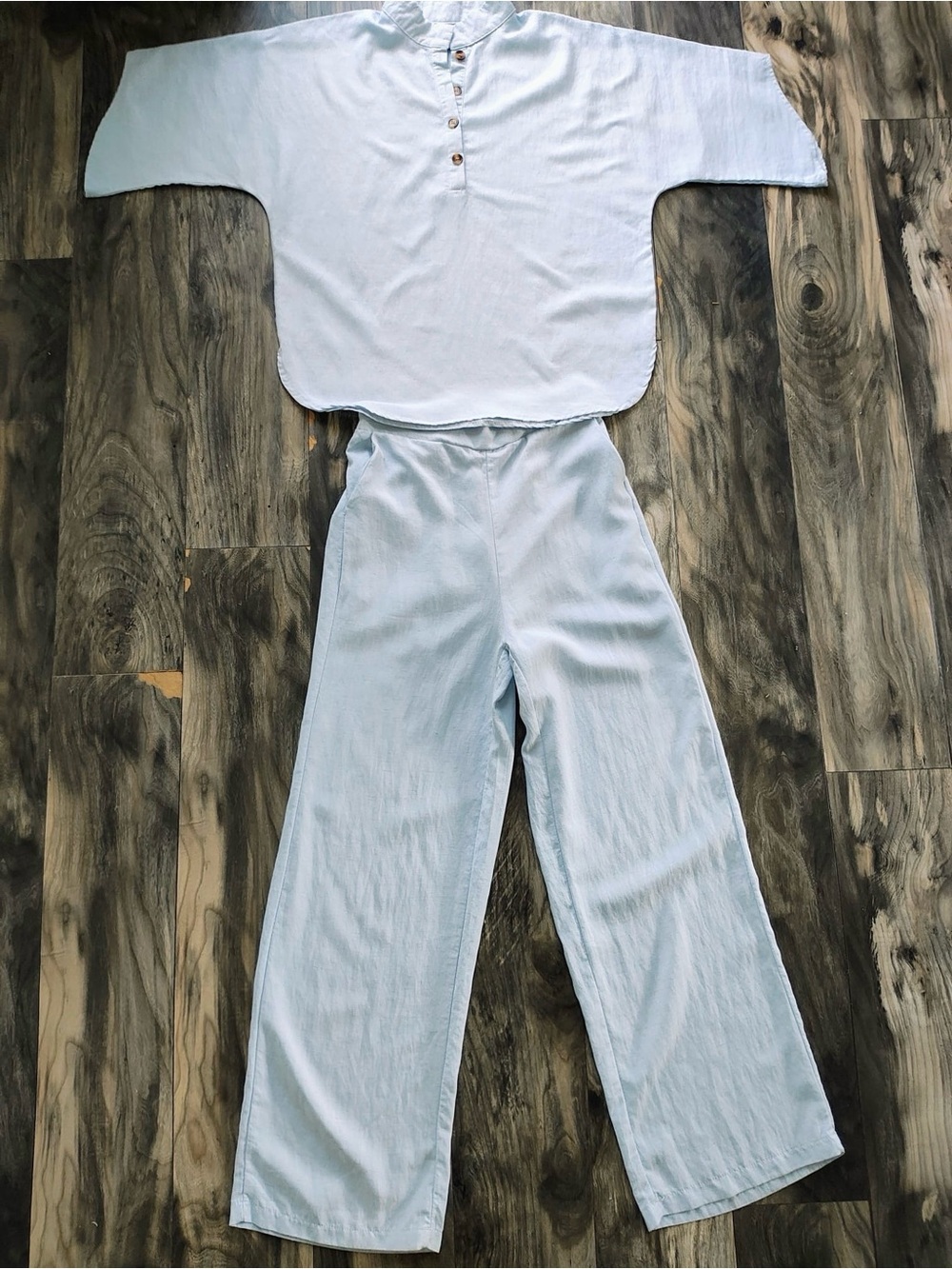 Light Blue Wide-Leg Pants - Casual Women's Pants